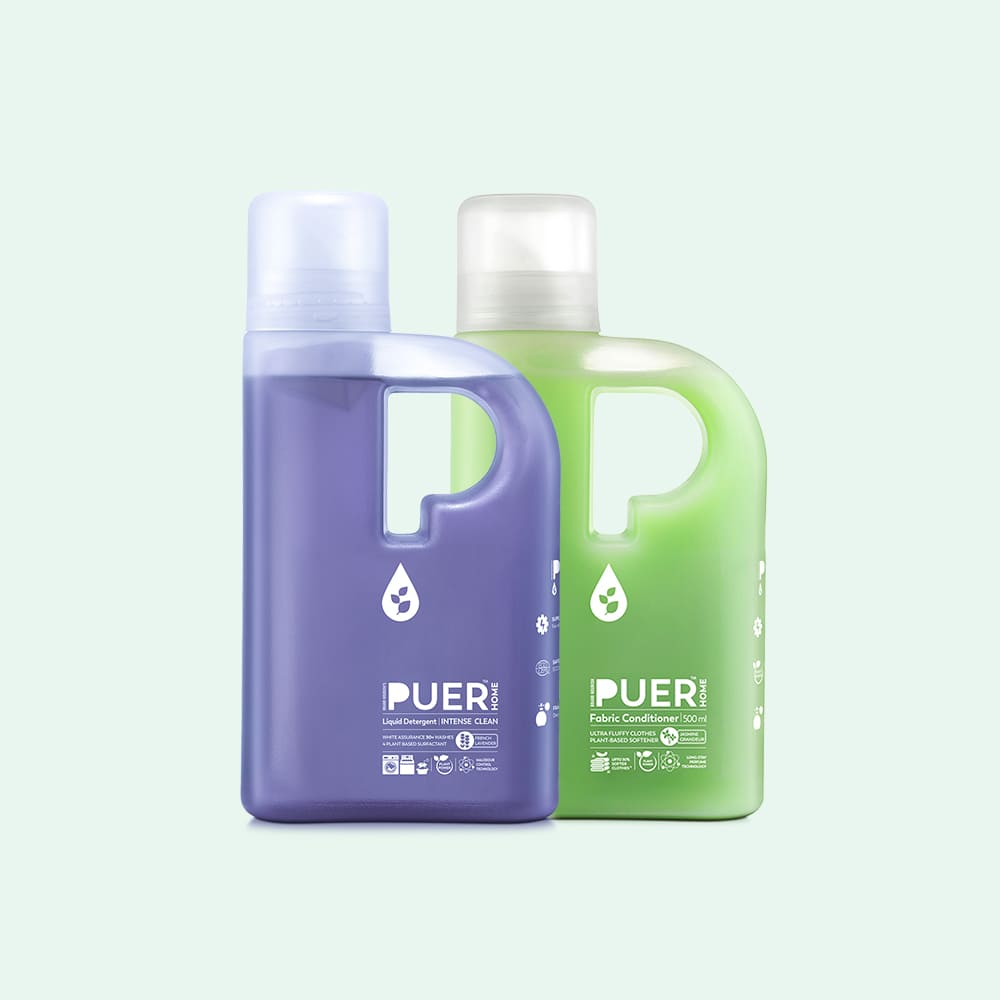 Puer Natural Laundry Duo (Liquid Detergent + Fabric Conditioner Pack of 2)