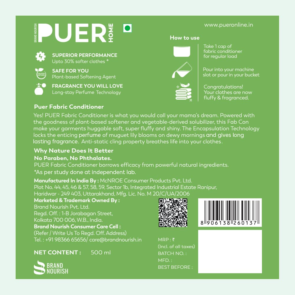 Puer Natural Laundry Duo Advance Care (Liquid Detergent + Fabric Conditioner Pack of 2)